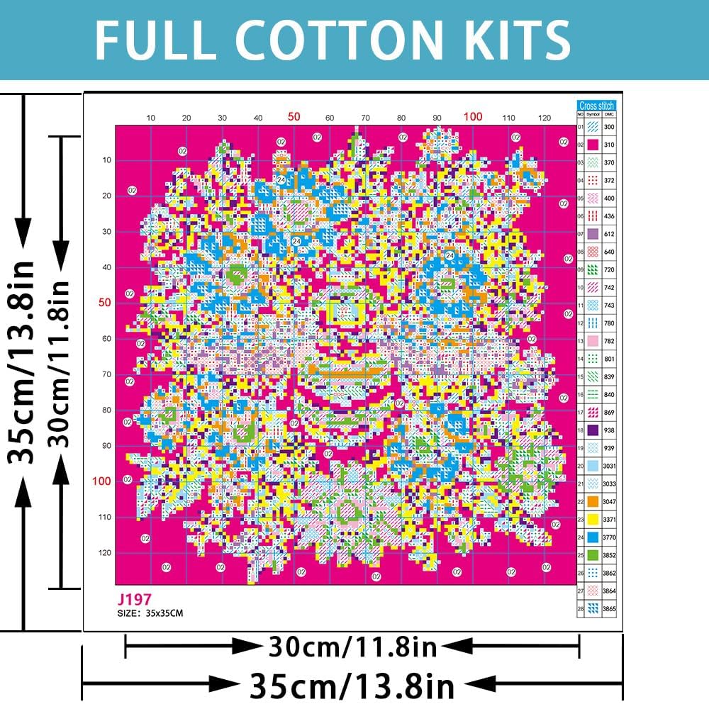 Bee Flowers Stamped Cross Stitch Kits Embroidery Starter Kit for