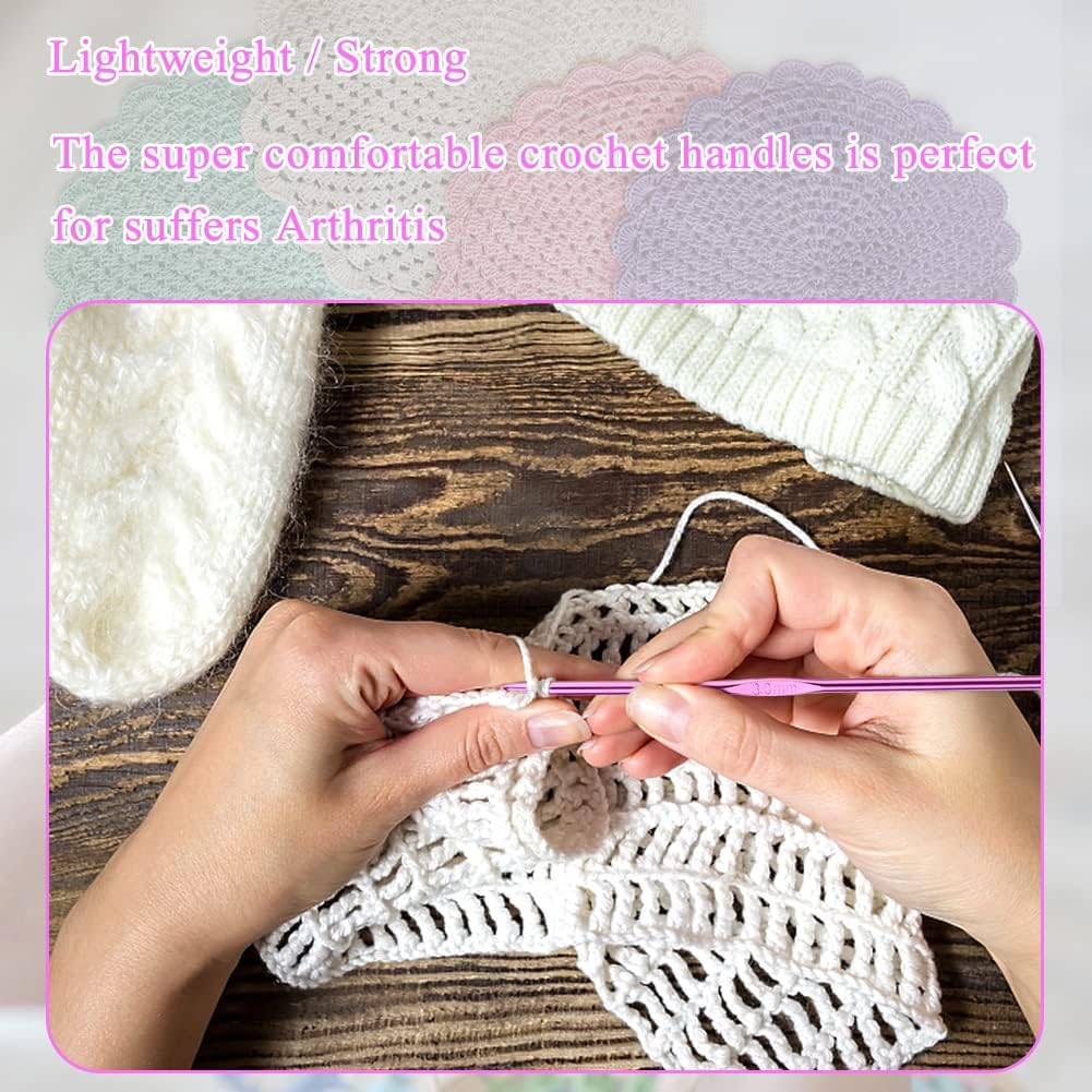 Iuuidu 3mm Aluminum Crochet Hook, Smooth Crochet Needles