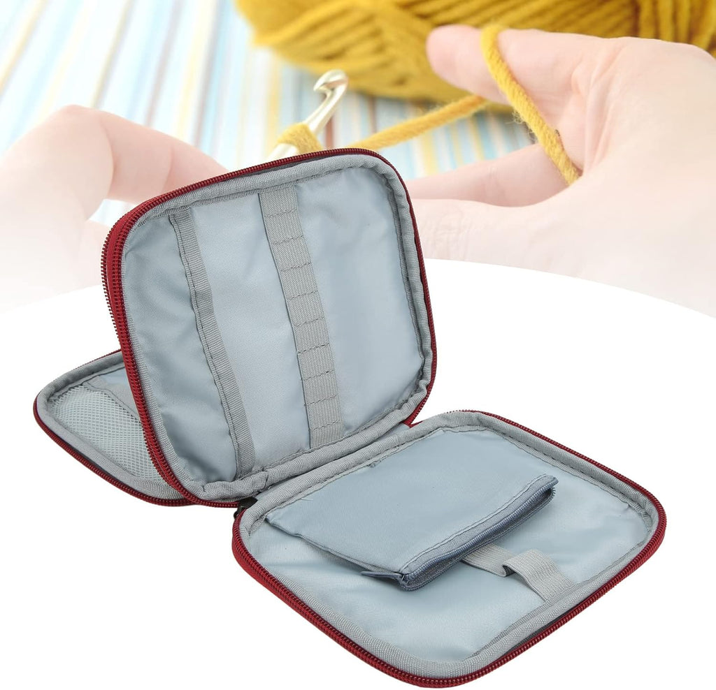 FLEXMAN Crochet Hook Case, Double Layer Handmade Knitting Tool Pouch