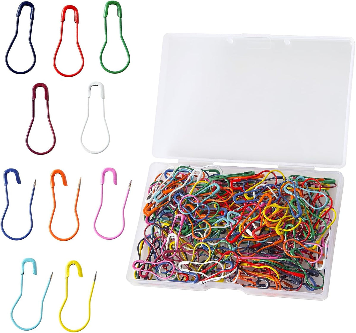 200 Pieces Safety Bulb Pins,Mixed Colors Bulb Pin Gourd Safety Pin