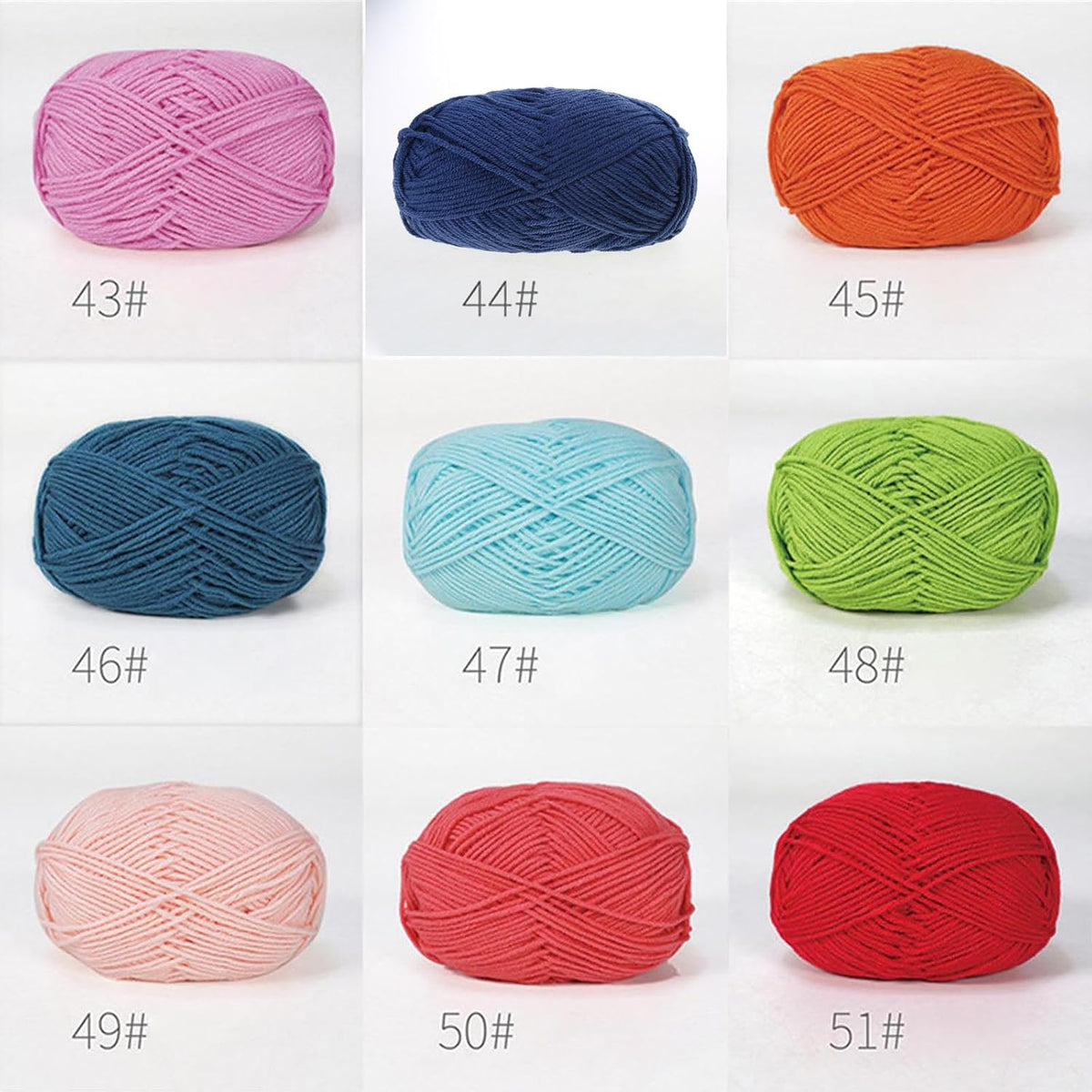 6Pcs Crochet Yarn, 50g / Roll Soft Crochet, 40 Autumn Yellow