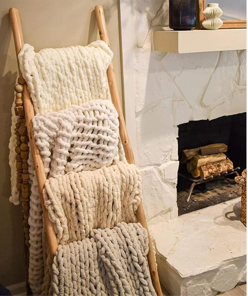 DDL&HEXI 2 Park Super Chenille Chunky Yarn,Blanket Making Kit,Jumbo