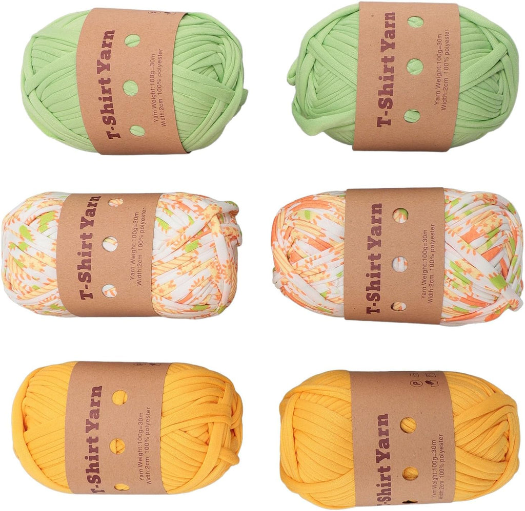 Ejoyous T Shirt Yarn Crochet Yarn Fabric 6 Pack Super Soft Elastic