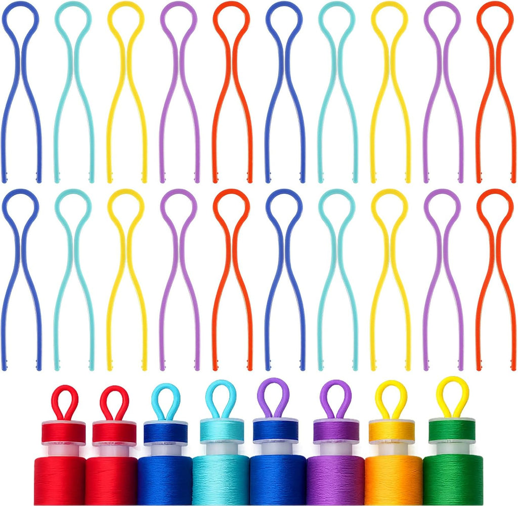 100PCS Bobbin Clips, Bobbin Holder Clips, 5 Colors Thread Spool Clip