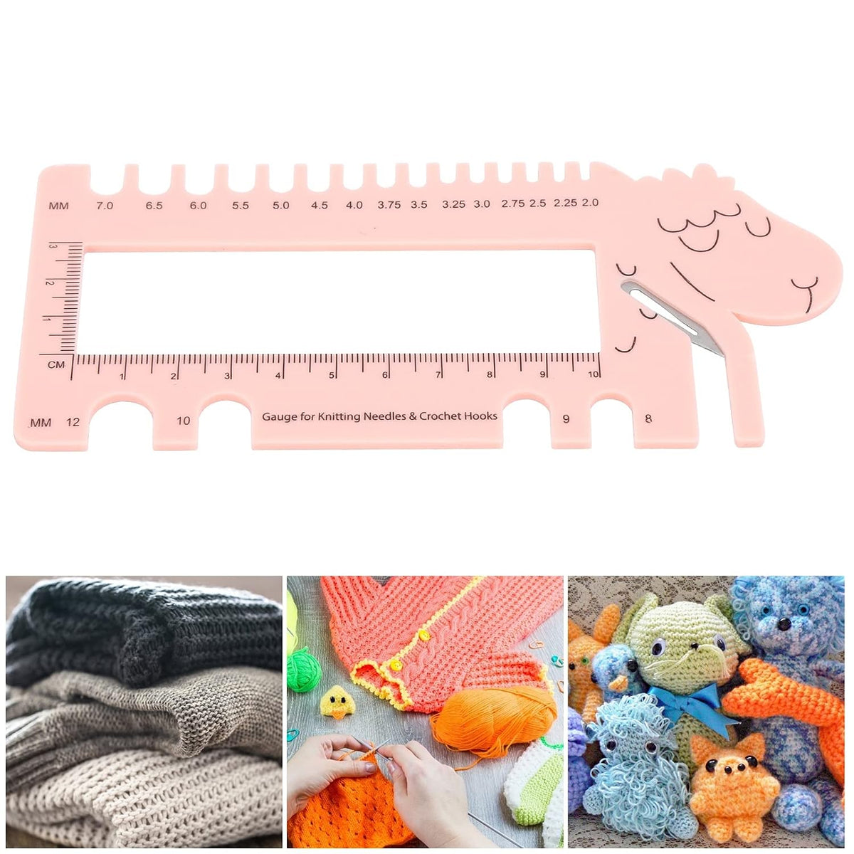 Knitting Needle Gauge, Crochet Hook Sizer, Sheep Shape Crochet Sweater