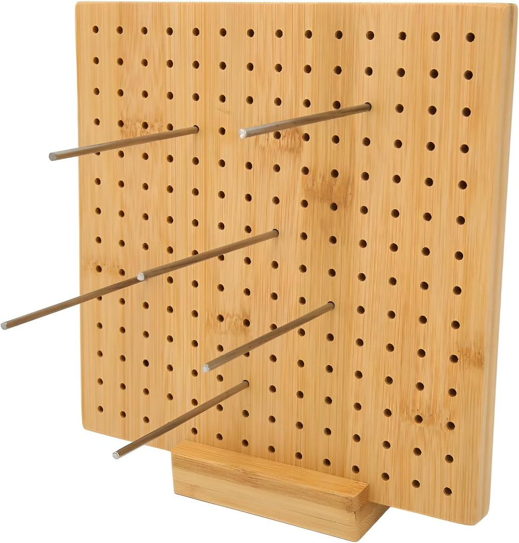 ACNTENY 7.9 Inch Square Wooden Knitting Crochet Blocking Board with 20