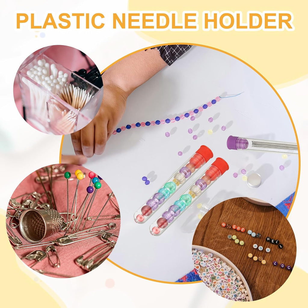 PATIKIL 3" Length Plastic Sewing Needle Storage Holder, 16 Pcs