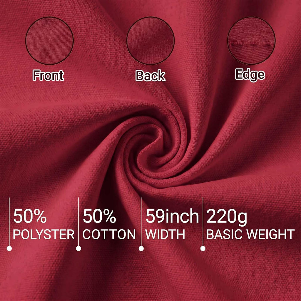 Red Poly Cotton Canvas Fabric, 1 Yard, 59 Inch Wide