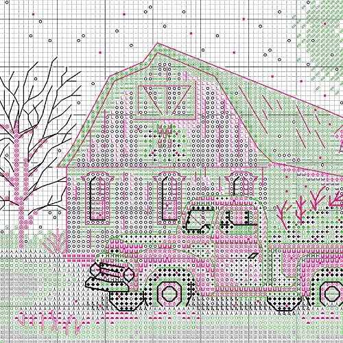 Dimensions 70-08998 Winter Farm Christmas Counted Cross Stitch Kit