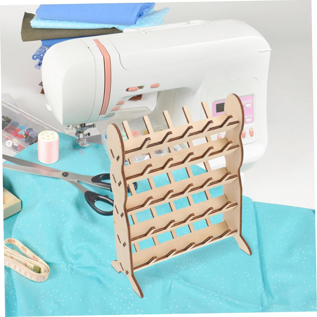 LIOOBO Wooden Thread Spool Rack for Sewing Braiding Craft Embroidery