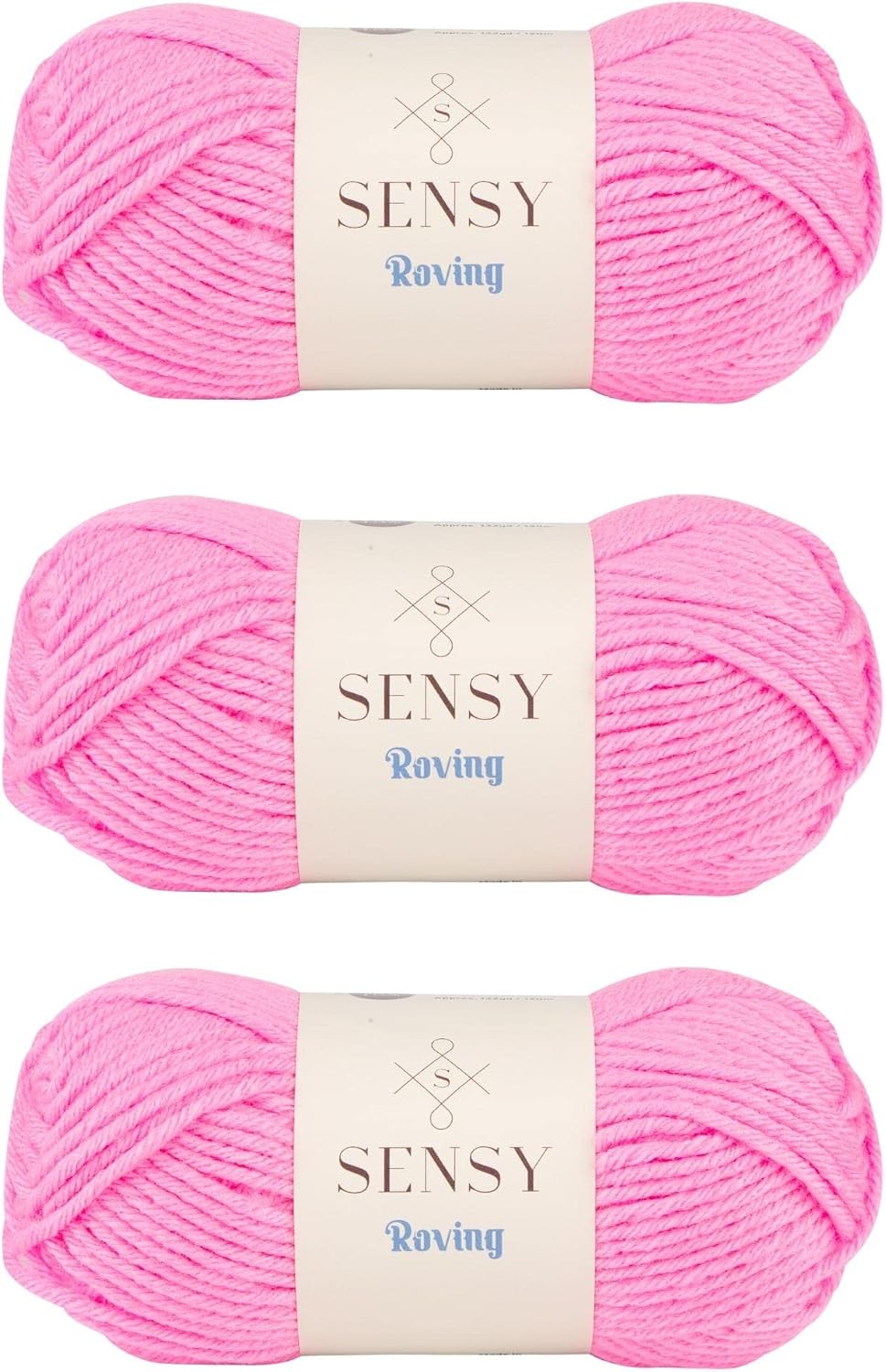 S Sensy Roving-Premium Acrylic&Wool #5 Bulky Yarn 3 Skein Neon Pink
