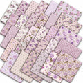 JarThenaAMCS 60 Pcs Purple Flower Fabric Squares 10 x 10 Inch Spring