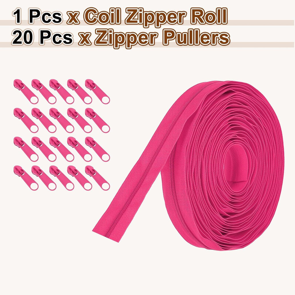 HARFINGTON #5 Nylon Coil Zippers 10Yards 1.2" Sewing Zippers Tapes