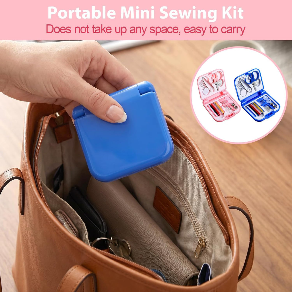 2Pcs Mini Sewing Kit Travel Size Portable Emergency Sewing Kit for