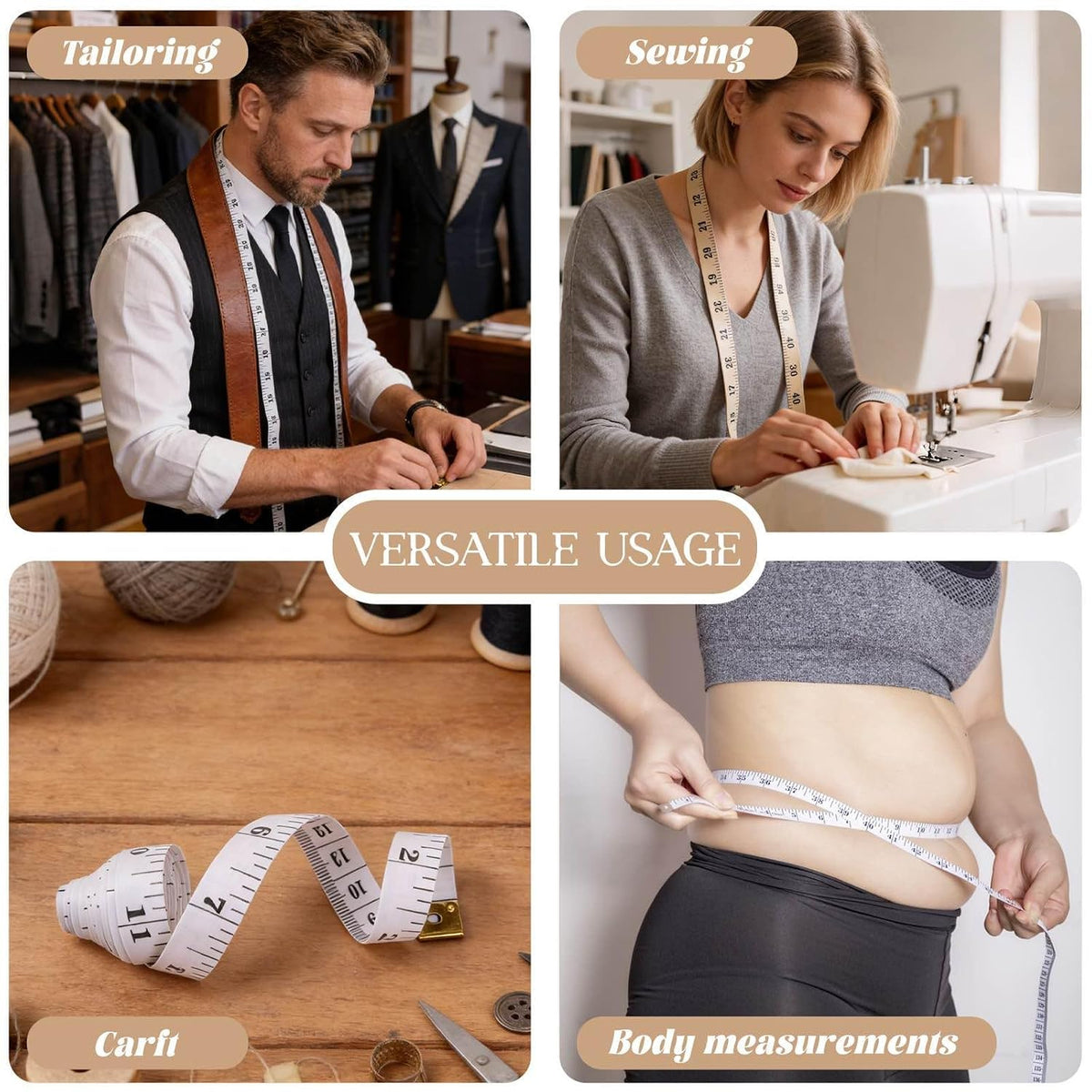 3 Pack Flexible Tape Measure,Soft Measuring Tape for Body Measurement