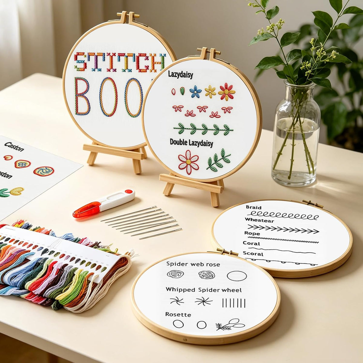 TITINICE 38 Stitch Techniques & 108 Patterns Embroidery Kit for Adults