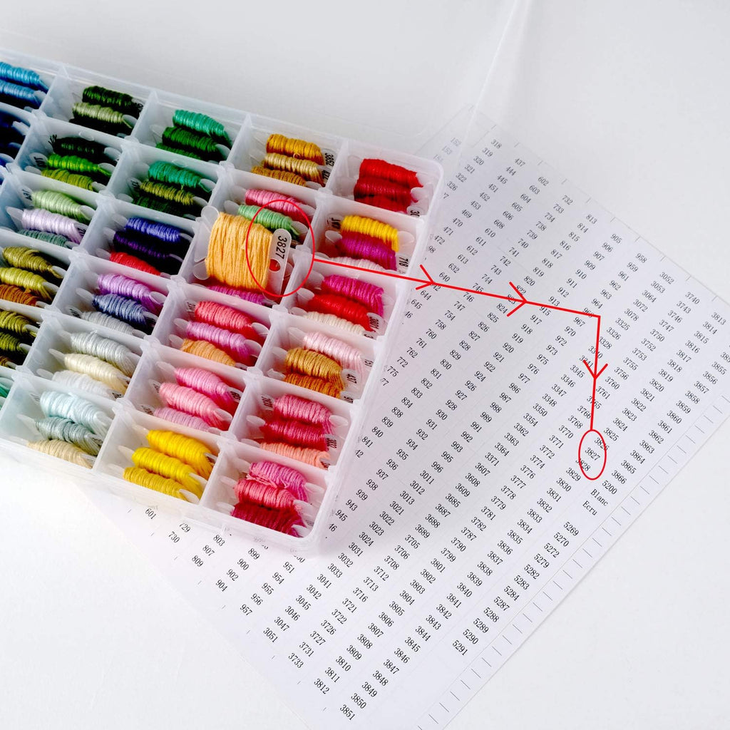120 Pieces Plastic Floss Bobbins with 36 Grids Embroidery Floss Cross