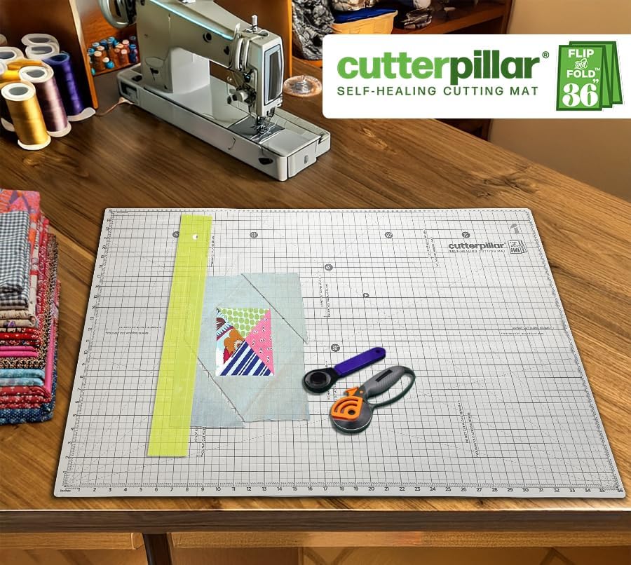 Cutterpillar Flip & Fold | Self-Healing Cutting Mat | 9" x 12" to 24"