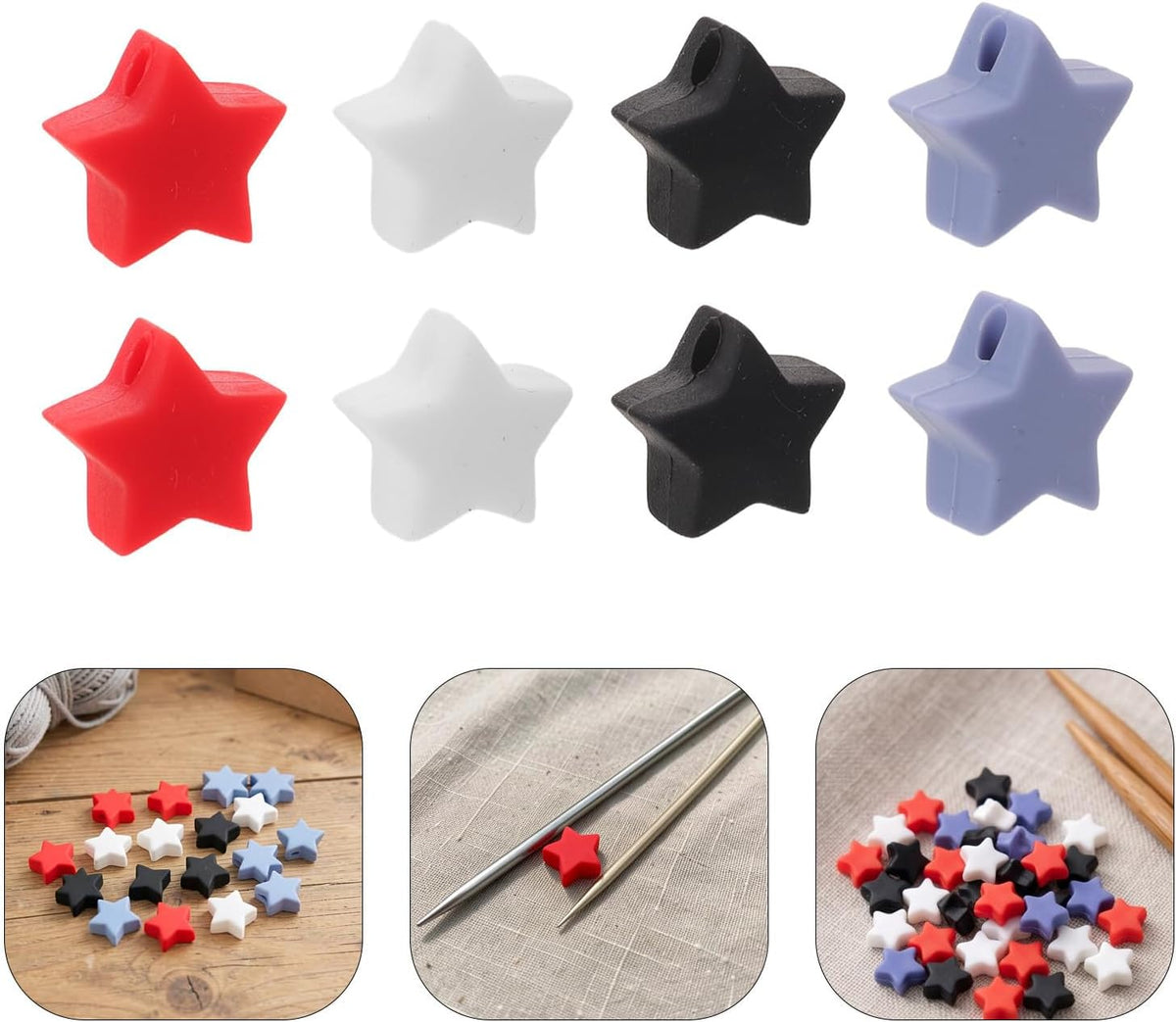 Knitting Needle Point Protectors 40pcs Silicone Star
