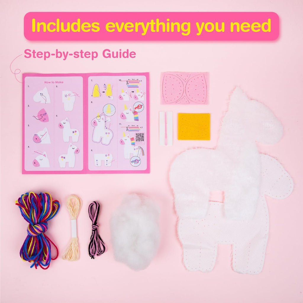 Avenir My First Sewing Kit for Kids 6-8, Unicorn Stuffed Animal Craft