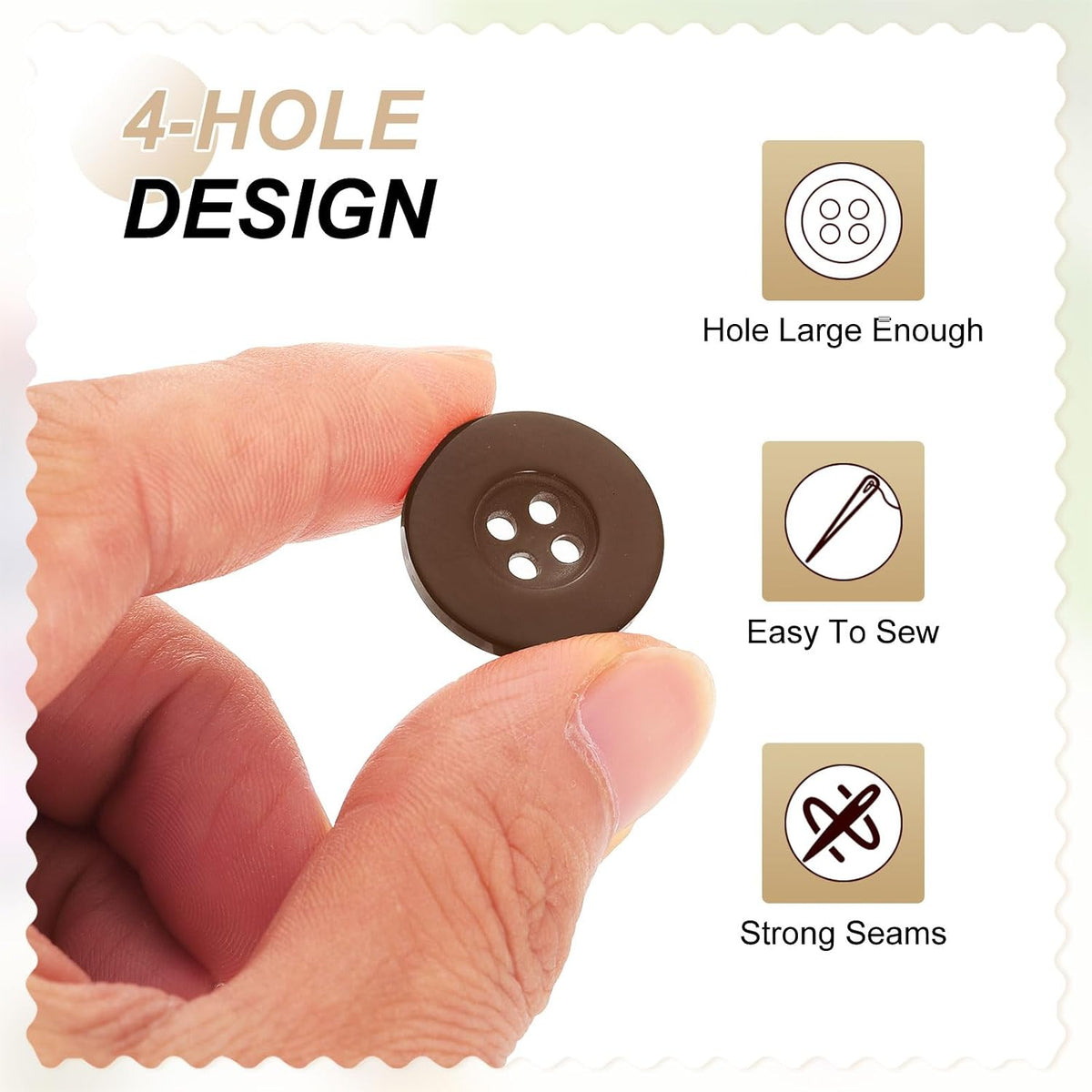 HARFINGTON 60pcs 32L Sewing Buttons 4/5"(20mm) Resin Round Flat 4-Hole