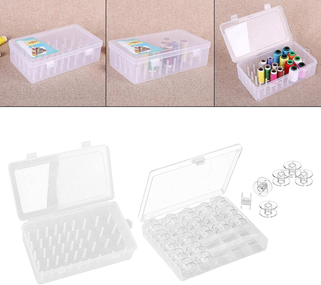 Sewing Thread Storage Box Featuring 25 Compartments Bobbins Holder