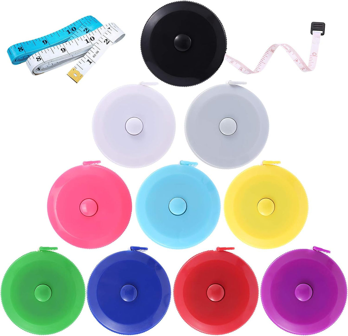 Tape Measure, 10 Pack Measuring Tape for Body 60 Inch, Retractable