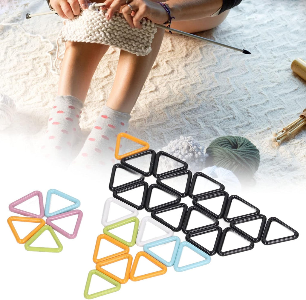 Geometric Stitch Markers, Metal Crochet Knitting Locking Clips Bright