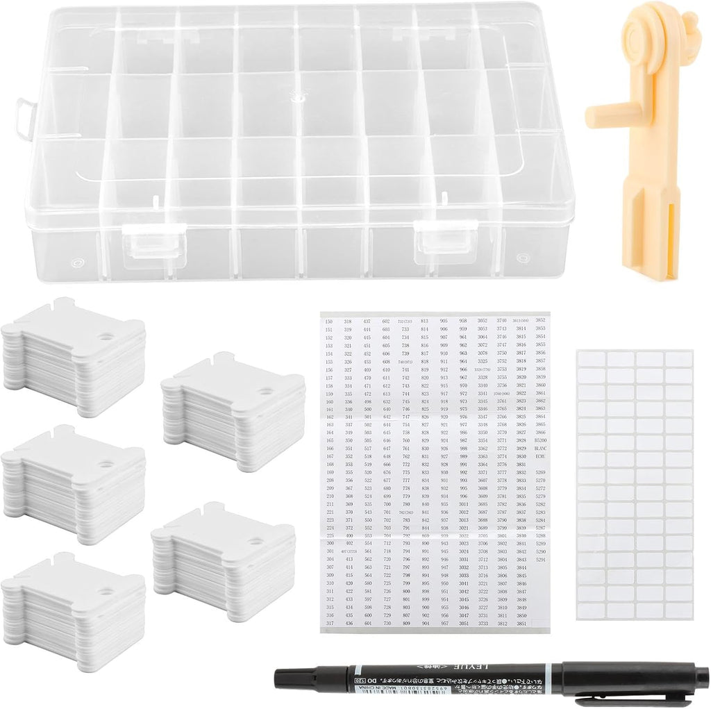 Embroidery Floss Organizer Box, Cross Stitch Thread Storage Case