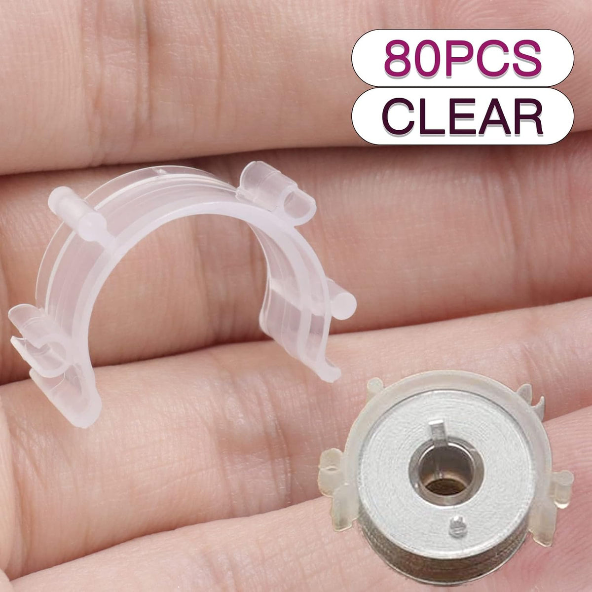 Joyangy 80-Pack Bobbin Clips, Plastic Thread Holder for Embroidery