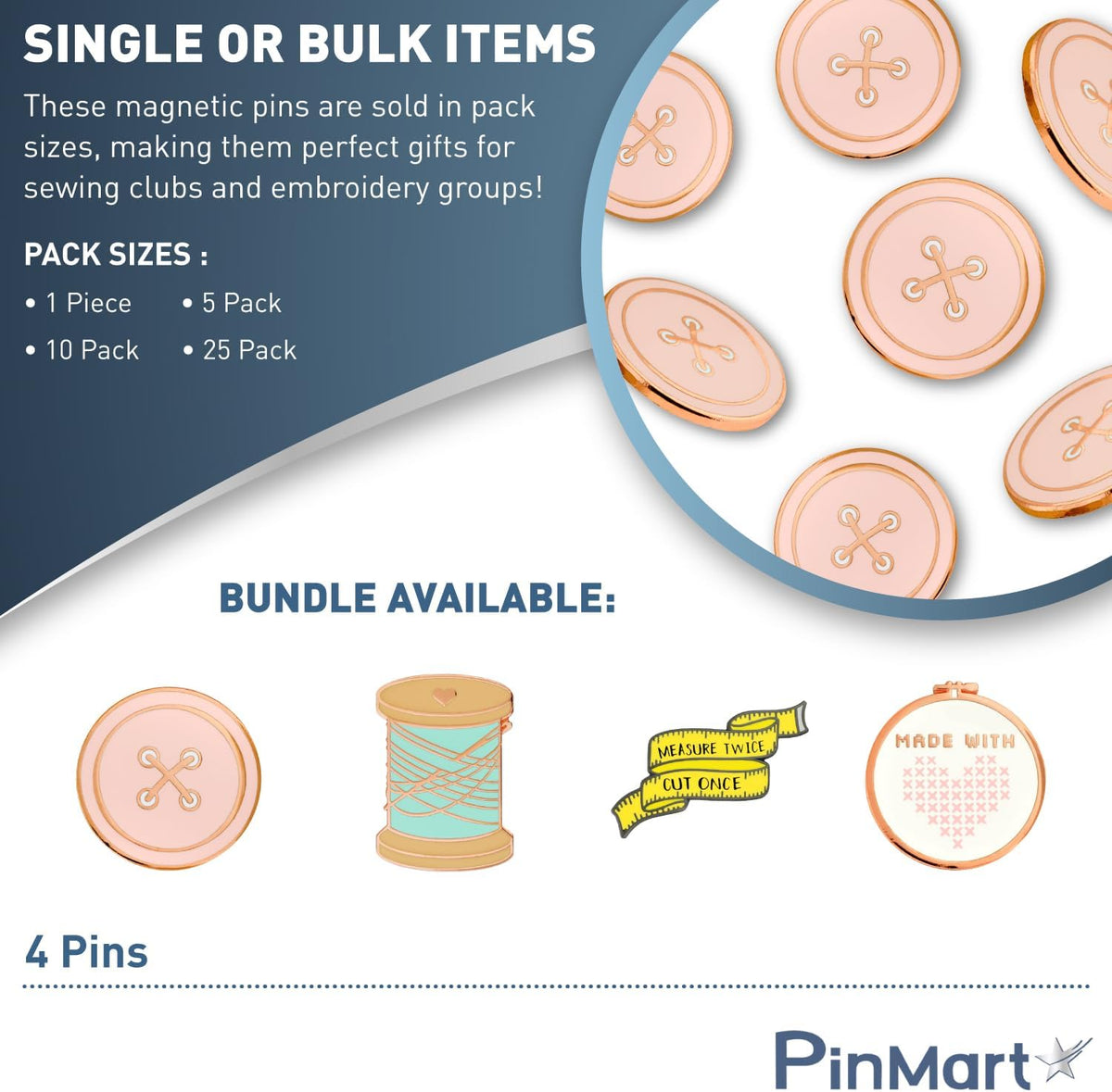 PinMart Sewing Needle Minder - Magnetic Enamel Pin
