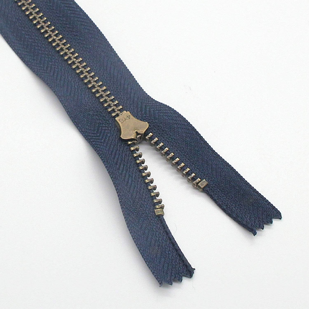 Leekayer #4 Metal Zipper for Jeans 7" Antique Brass Y-Teeth Zipper