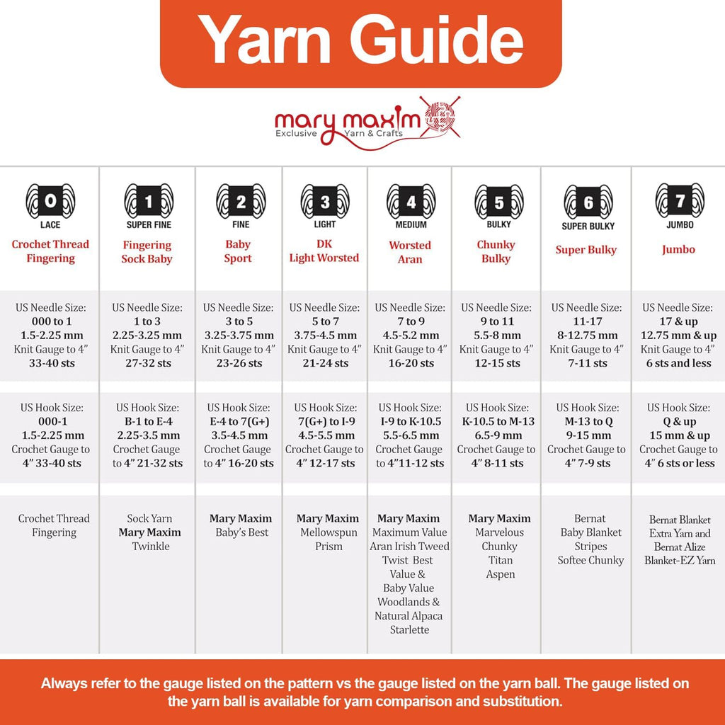 Mary Maxim Starlette Yarn, Soft Acrylic Yarn, 3.5 OZ 180 Yards Burnt