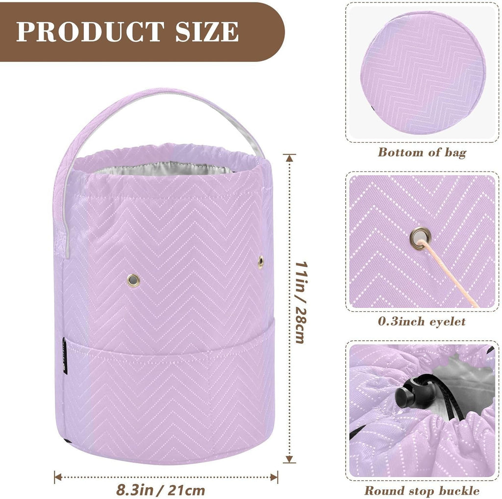 YETTASBIN Purple Solid Color Yarn Storage Bag, Large Crochet Knitting