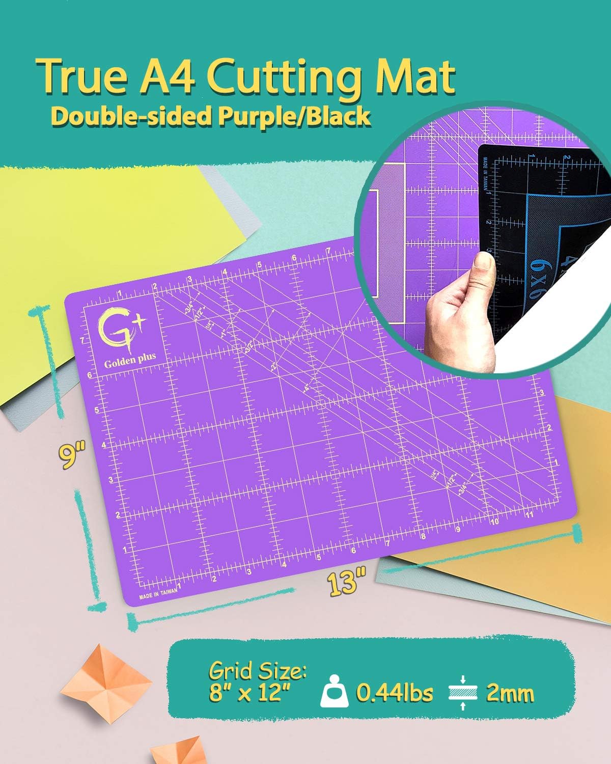 G+ Self-Healing Cutting Mat - True A4 9 x 12" (9 x 13" Full) Inches
