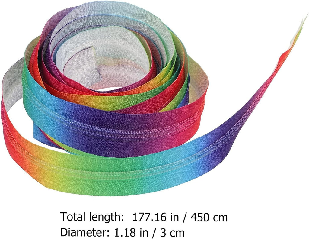 DRESSOOS Rainbow Nylon Coil Zipper Tape 5 Yards Multifunctional