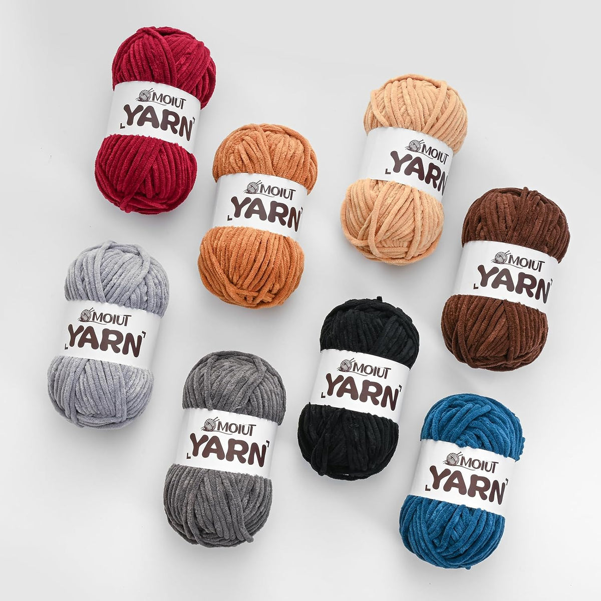 Fluffy Chenille Yarn for Crocheting, Chunky Velvet Yarns for Crochet