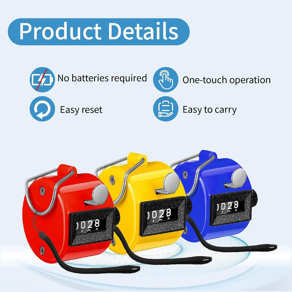 Handheld Clicker Counters - Golf Digital 4-Digit Baseball Finger Click