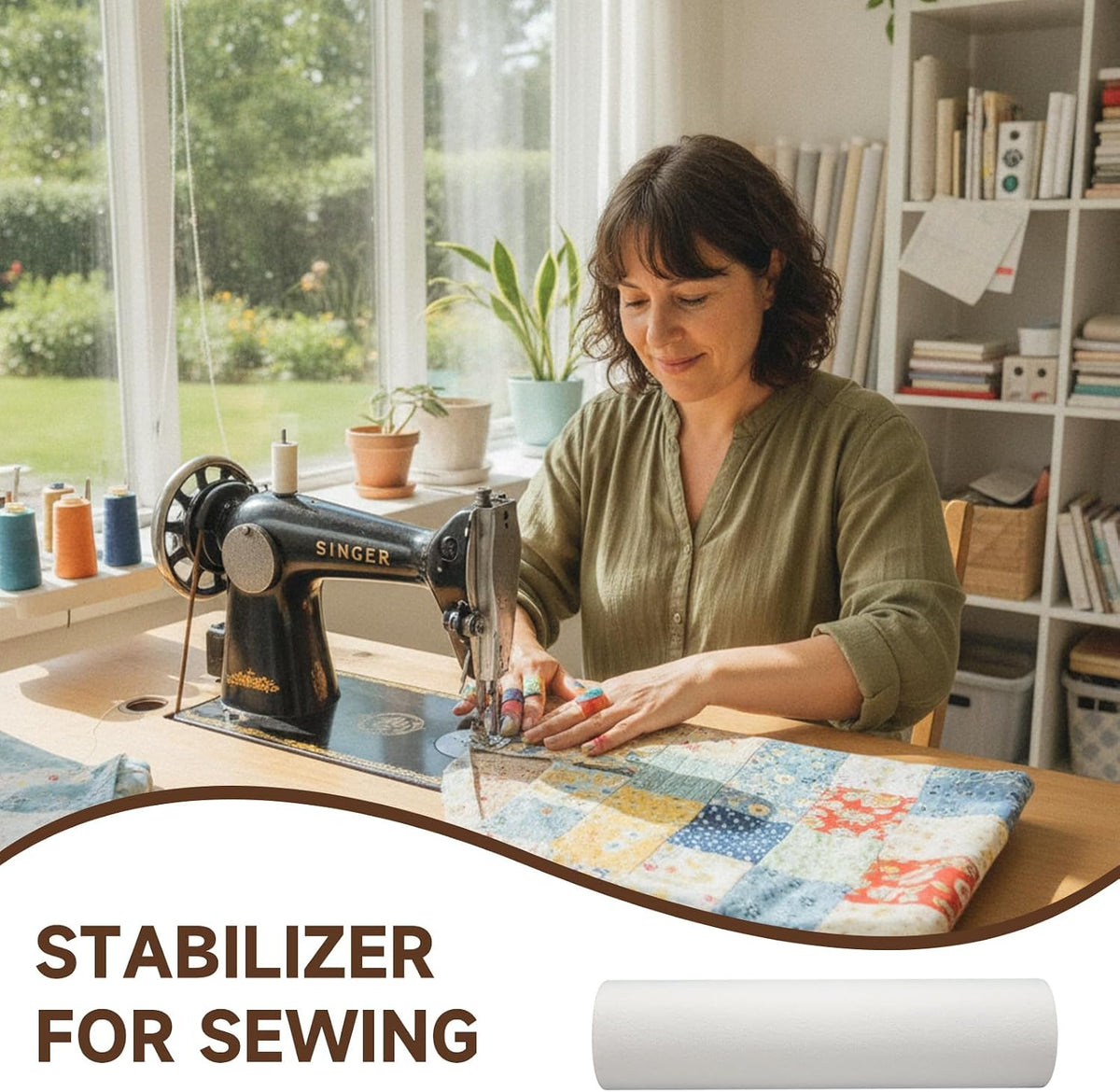 Elaraberry Ultra Firm Sew in Stabilizer Interfacing, 15" X 2 yd, White