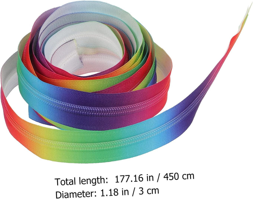 Rainbow Nylon Coil Zipper 5 Yard Roll for Bags and Pants