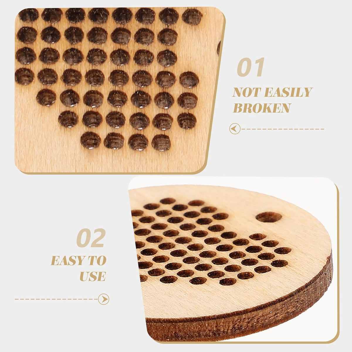5pcs Round Wood Cross Stitch Chips Handmade DIY Pendants