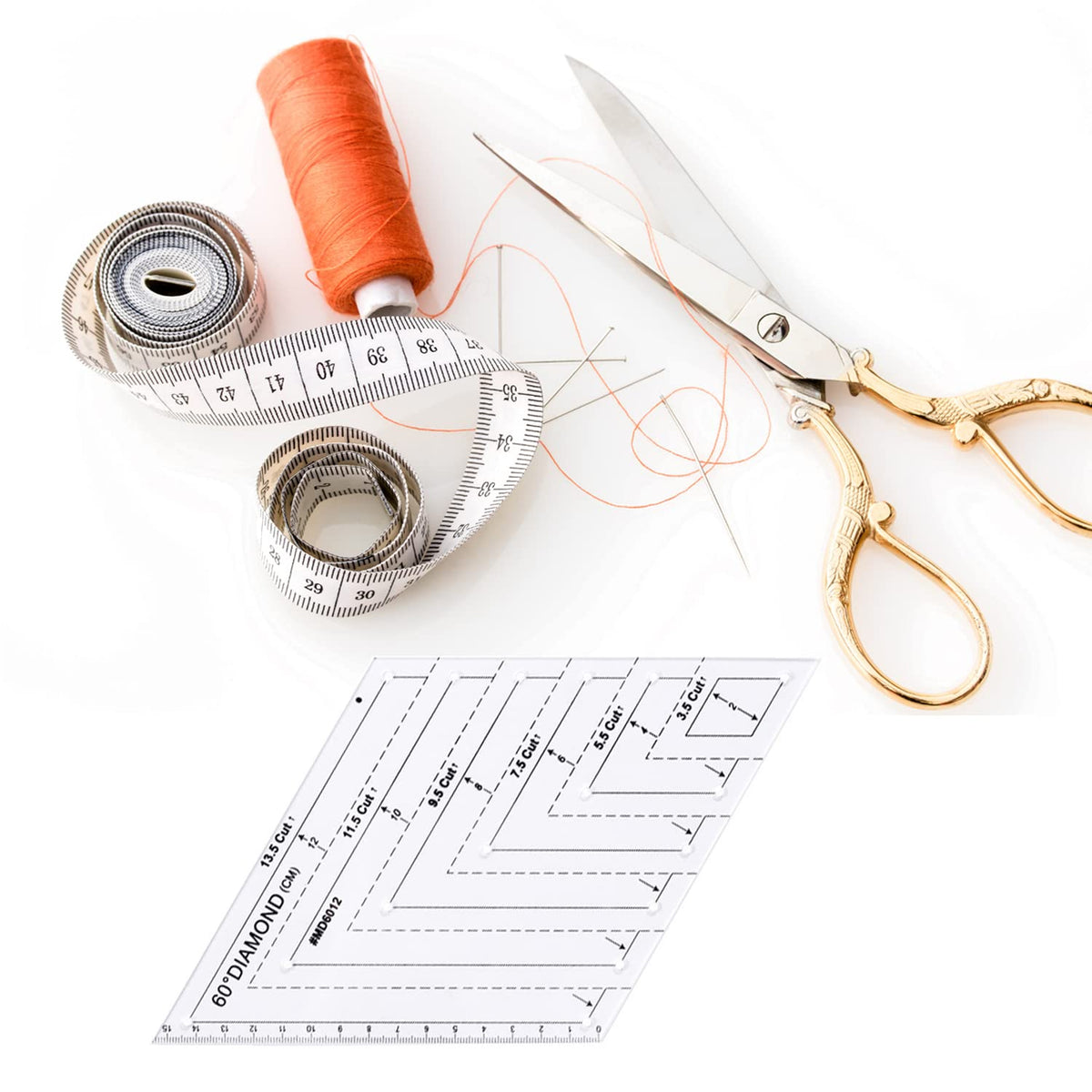 1 Pc Transparent Quilting Templates Ruler, with 60 Degree Shape