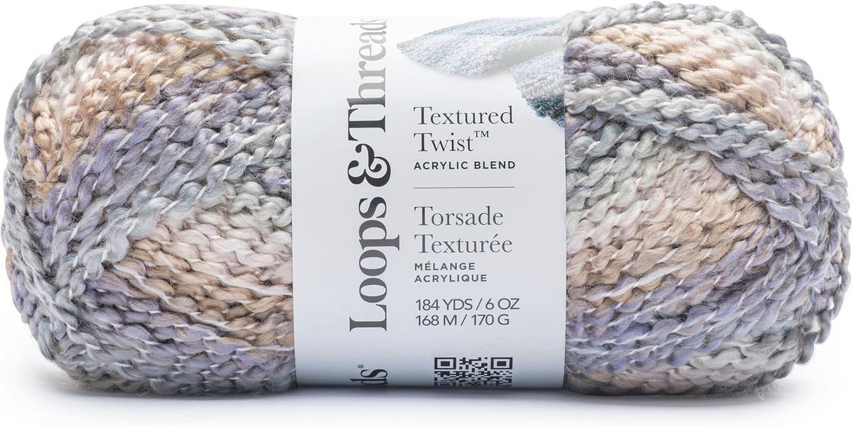 Loops & Threads Pastel Rainbow Textured Twist Yarn – Bulky Weight Yarn