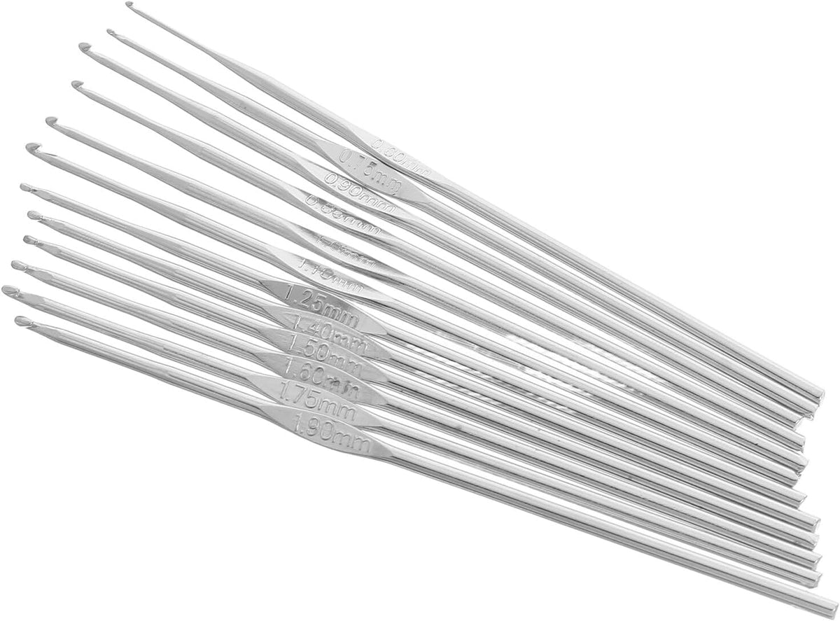 Stainless Steel Crochet Hook Set 12Pcs for Braids and Lace