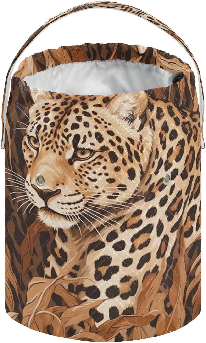 YETTASBIN Leopard Yarn Storage Bag, Large Crochet Knitting Bag