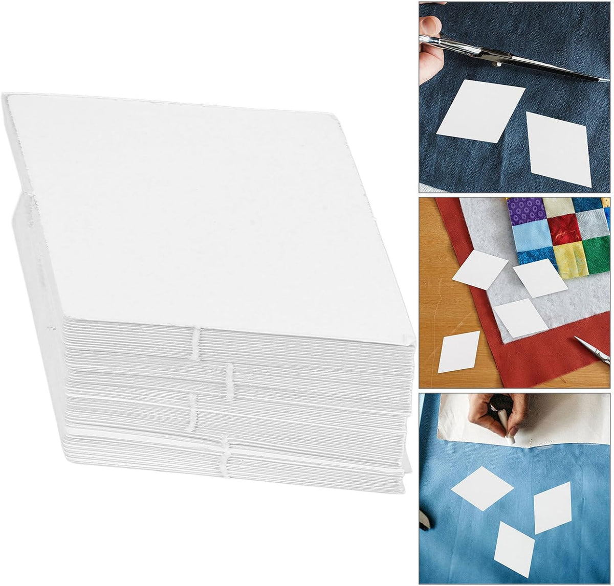 100pcs Diamond Paper Piecing Templates, White Hexagon Shapes