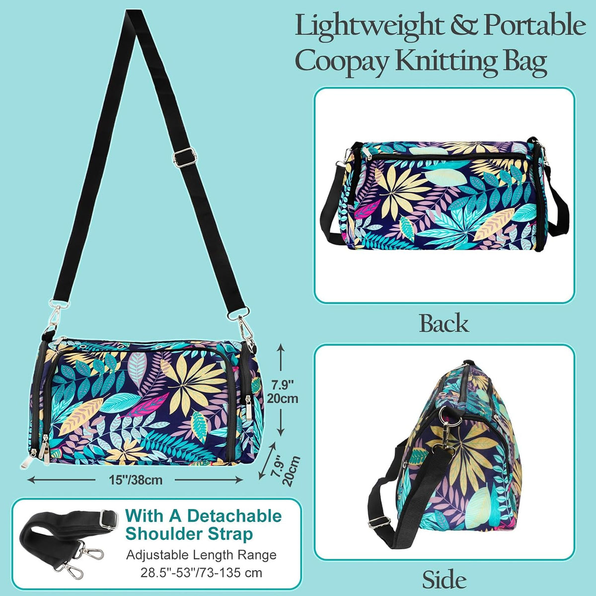 Large Yarn Storage Organizer,Waterproof Crochet Shoulder Bag