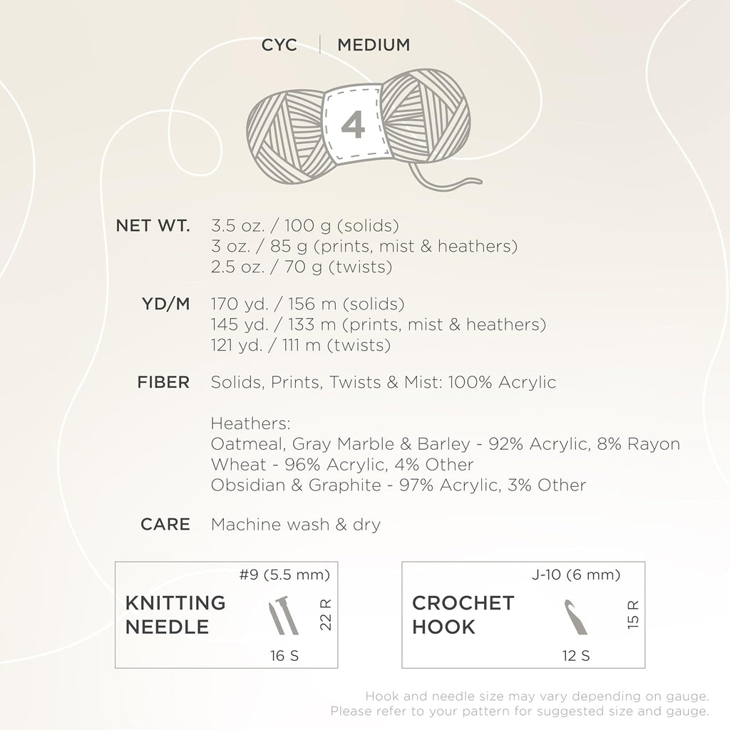 (1 Skein) Lion Brand Yarn Vanna's Choice Yarn, Beige