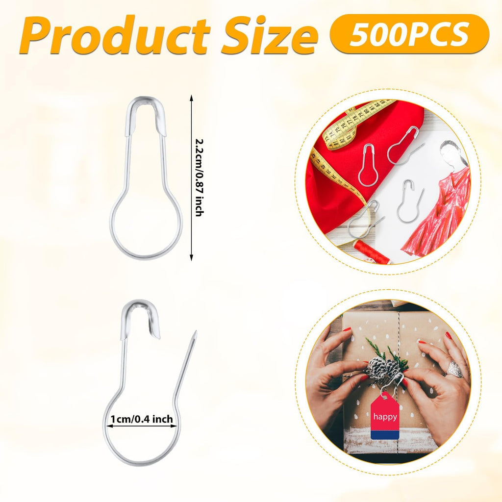 500pcs Gourd Safety Pins, 0.87in Metal Bulb Pins for Crafts Small