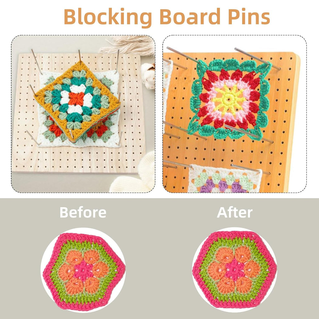 NICENEEDED 30 Pcs Blocking Board Pins, Stainless Steel Rods for
